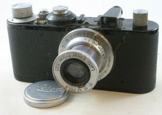 Vintage 1939 Leica I (c) W/elmar F=5cm 1:3.  5 Lens And Leica Lens Cap