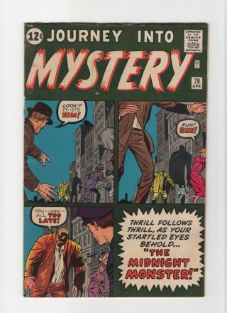 Journey Into Mystery 79 Fn - 5.  5 Vintage Marvel Atlas Comic Horror Gold 10c