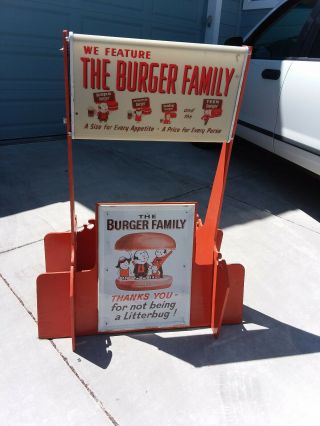 Vintage A&w Restaurant Burger Family Display Stand