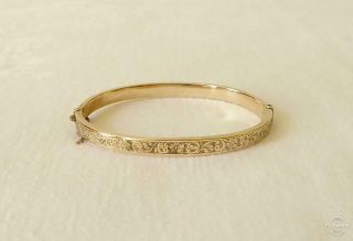 Antique Late 19th Century Hallmarked 9ct Gold Bangle 8g