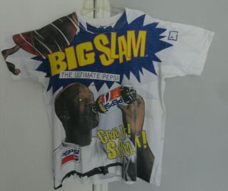 Vintage Shaquille Oneal Pepsi Big Slam Large T Shirt Shaq 1990s