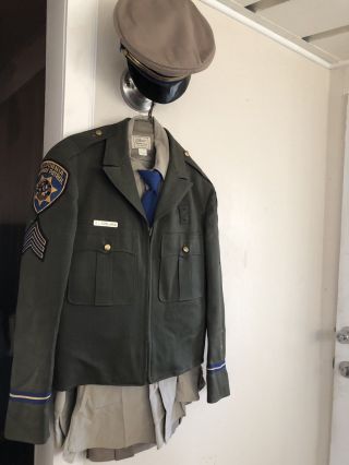 Authentic Vintage California Highway Patrol CHP UNIFORM w/ Patches/ Hat 3