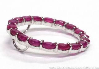 Vintage 14K White Gold Natural Ruby Circle Of Life Ladies Slide Pendant 4