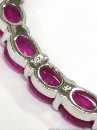 Vintage 14K White Gold Natural Ruby Circle Of Life Ladies Slide Pendant 7