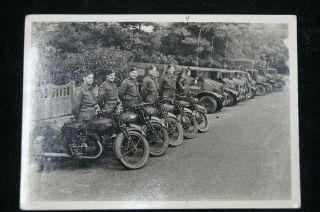 Ww2 Canadian Rccs Motorcycle Group Photo