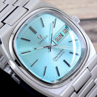 Vintage Omega Seamaster Automatic Sky Blue Dial Day&date Men 