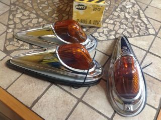 Set 3 Nib Dietz 2 - 80 Vintage Marker Light Fender Amber Glass Lens Truck Cab Nos