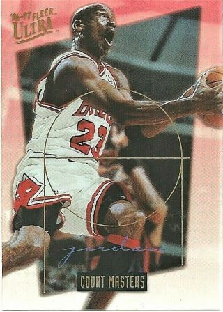 Michael Jordan 1996 - 97 Fleer Ultra Court Masters Insert Chicago Bulls Rare