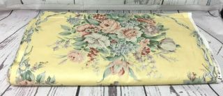 Vtg 1989 Ralph Lauren Cotton Chintz Fabric Evelyn Yellow Floral Total 15 Yards