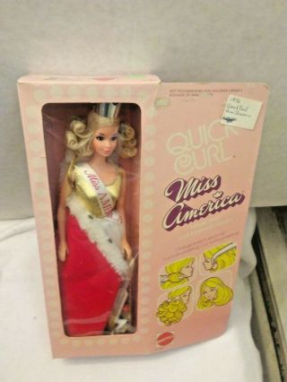 Vintage 1972 Quick Curl Miss America Barbie Doll Steffie Face,  Mattel 8697 Nib