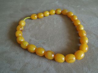 Vintage Butterscotch Bakelite Necklace 1 " Inch Massive Sized Beads Over 200 Gram