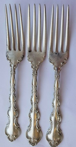 Gorham Strasbourg Sterling Silver Dinner Fork 7 " Vintage 3 - Mark - No Mono