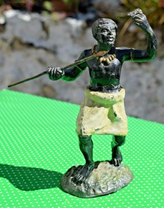 Heyde: Rare Large Vintage African Warrior Hunter Statue Figure Lead Not Bronze