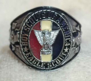 ⚜ Bsa Official Eagle Scout Award Ring - 11 - Ca 1975 - Vintage - - 