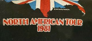 Sz L Vintage 80 ' s 1981 THE ROLLING STONES NORTH AMERICAN TOUR Cotton T - Shirt 2