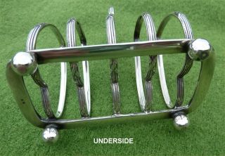 ATTRACTIVE ENGLISH SILVER 4 SLICE TOAST RACK - SHEFFIELD 1935 - 3.  74 troy oz 6