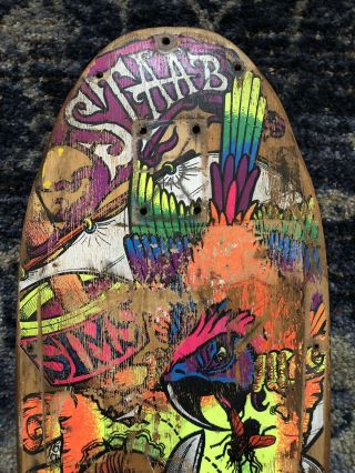 Vintage Sims Kevin Staab Skateboard 80s Neon Pirate 5