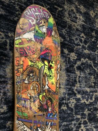 Vintage Sims Kevin Staab Skateboard 80s Neon Pirate 6
