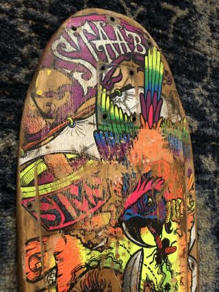 Vintage Sims Kevin Staab Skateboard 80s Neon Pirate 7