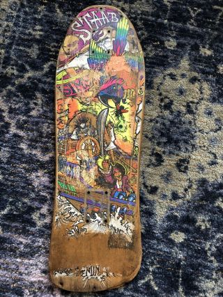 Vintage Sims Kevin Staab Skateboard 80s Neon Pirate 8
