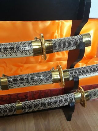 Vintage Tianguo Handicraft Snake Skin Sword Set 2
