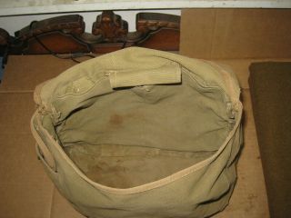 Vintage WWII Era Powers and Company 1941 Canvas Field Bag w/ Military Blanket 7