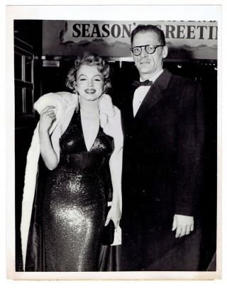 Vintage Marilyn Monroe,  Arthur Miller Photo 1956 Premiere Of Baby Doll Up Photo