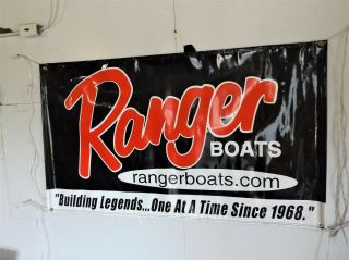 Vintage Ranger Boats Vinyl Dealer Banner Sign,  Building Legendes Since 1968