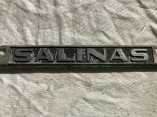 Vintage Richardson Chevrolet Salinas Calif License Plate Frame 2