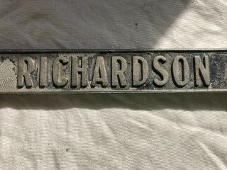 Vintage Richardson Chevrolet Salinas Calif License Plate Frame 4