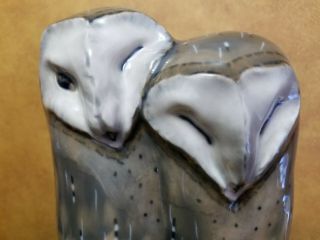 Large Denmark Porcelain ROYAL COPENHAGEN Pair Nesting Owls 