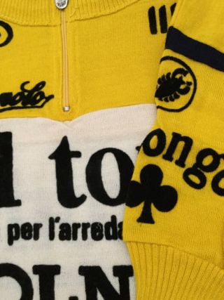 Vintage 1982 Team Del Tongo Colnago Campagnolo Wool Jersey Sz4 Saronni 2