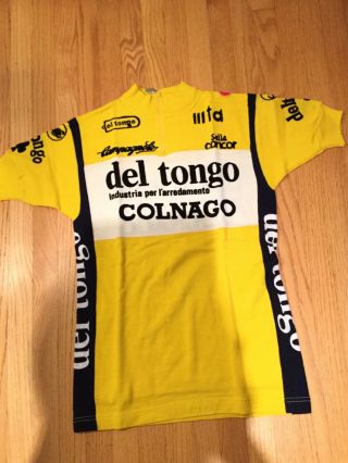 Vintage 1982 Team Del Tongo Colnago Campagnolo Wool Jersey Sz4 Saronni 6