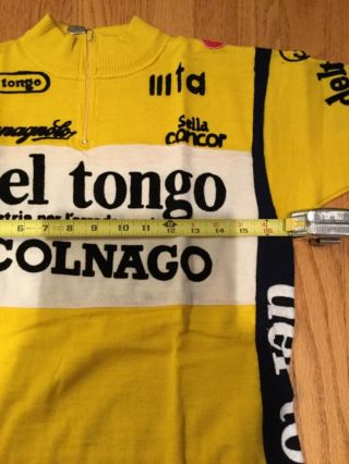 Vintage 1982 Team Del Tongo Colnago Campagnolo Wool Jersey Sz4 Saronni 7