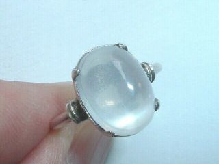 Antique Arts And Crafts Victorian Silver Moonstone Ring