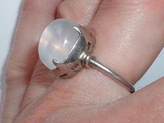 Antique Arts and Crafts Victorian Silver Moonstone Ring 3