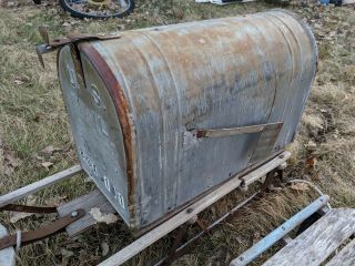 Vintage MFD Milcor Steel U.  S.  MAIL BOX Galvanized Metal Rural Farm House Mailbox 2