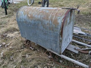 Vintage MFD Milcor Steel U.  S.  MAIL BOX Galvanized Metal Rural Farm House Mailbox 3