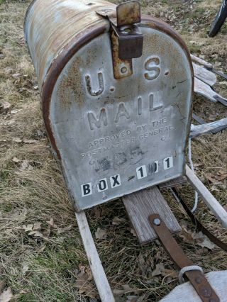 Vintage MFD Milcor Steel U.  S.  MAIL BOX Galvanized Metal Rural Farm House Mailbox 4