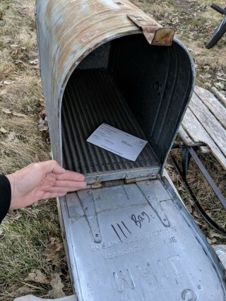 Vintage MFD Milcor Steel U.  S.  MAIL BOX Galvanized Metal Rural Farm House Mailbox 5