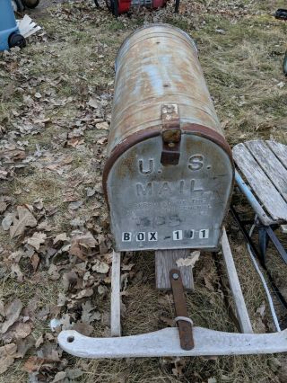 Vintage MFD Milcor Steel U.  S.  MAIL BOX Galvanized Metal Rural Farm House Mailbox 8