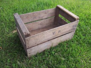 3 French 1930s Wooden Apple Boxes Old Crates French Name Stamped Vintage