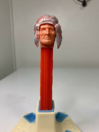 Vintage Pez Indian Chief No Feet Marbelized Head Dressing