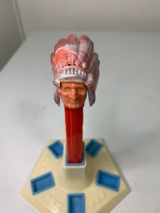 Vintage Pez Indian Chief No Feet Marbelized Head Dressing 2