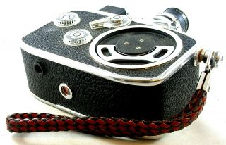 Vintage BOLEX 8mm Movie Camera w/Three Prime Kern Lenses & Strap 4