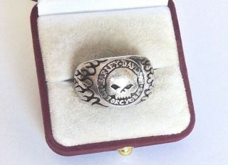 Vintage,  Harley Davidson `willie Gee` Sterling Silver Ring By Mod.  Sz 9.