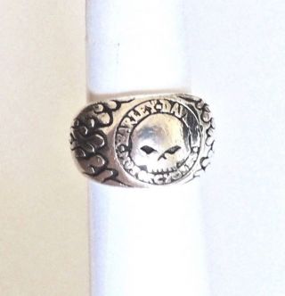 Vintage,  Harley Davidson `Willie Gee` Sterling Silver Ring by MOD.  Sz 9. 3