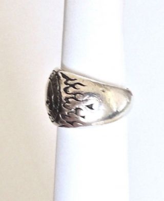 Vintage,  Harley Davidson `Willie Gee` Sterling Silver Ring by MOD.  Sz 9. 4