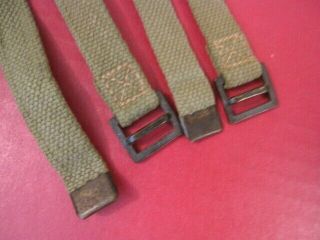 WWII USMC Blanket Roll Strap Set for M1941 Haversack Pack - Khaki Canvas - 3