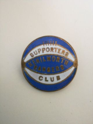Vintage Enamel Kenilworth Rangers Football Supporters Badge